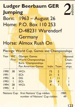1995 Collect-A-Card Equestrian #123 Ludger Beerbaum / Almox Rush On Back